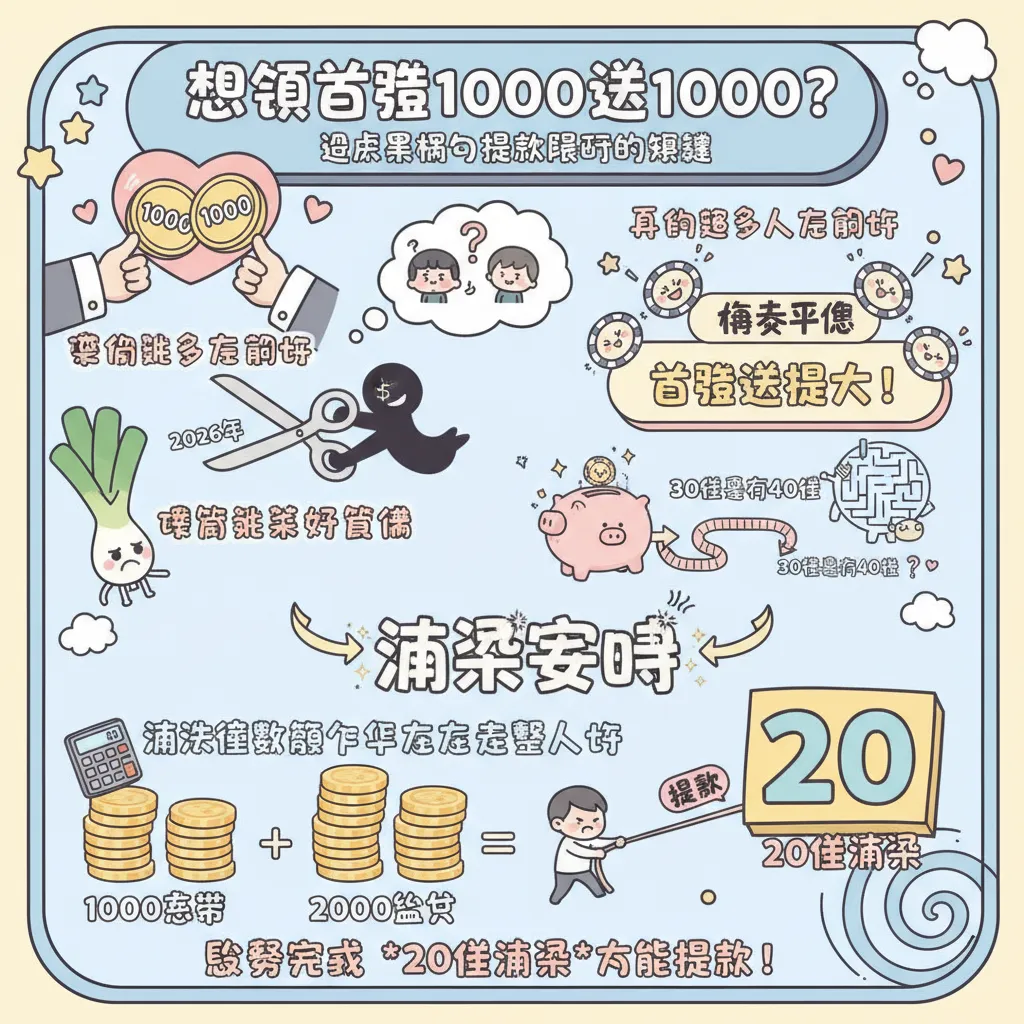 想領首儲1000送1000？避開黑網與提款限制的關鍵